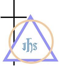 Christian symbol combining a cross, triangle, circle, and the letters “IHS”.
